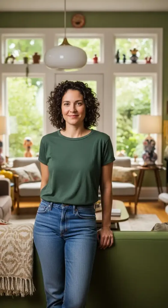 Rebecca Hayes, founder of Quick Air Fryer Recipe, standing in a bright and welcoming living room